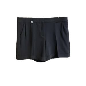 White House Black Market Shorts Women's L Black 6.5 Inseam Cuffed Pocket Stretch